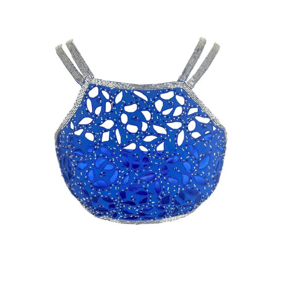 1990's Beaded Crop Top & Pants Set - Picture 2 of 10